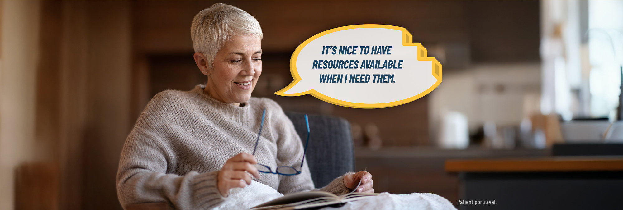 Patient portrayal of a woman